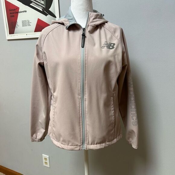 New Balance pink gray lightweight rain jacket size PM BIN B - Picture 1 of 9